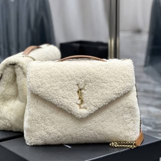 Replica Saint Laurent Toy Loulou Shearling Shoulder Bag