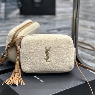 Replica Saint Laurent Lou Shearling Camera Crossbody Bag