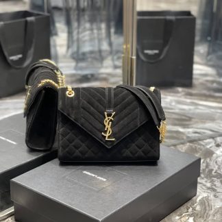 Replica Saint Laurent Suede Tri-Quilt Monogram College Bag