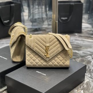 Replica Saint Laurent Suede Tri-Quilt Monogram College Bag