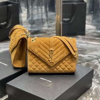 Replica Saint Laurent Suede Tri-Quilt Monogram College Bag