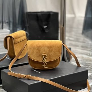 Replica Saint Laurent Kaia Suede Satchel Bag Cinnamon