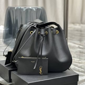 Replica Saint Laurent Smooth Calfskin Paris VII Flat Hobo bucket Bag