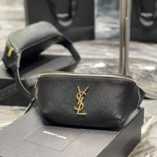 Replica Saint Laurent Classic Monogram Leather Belt Bag Black