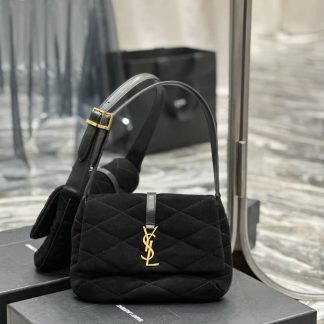 Replica Saint Laurent Le 5 à 7 Suede Leather Quilted Shoulder Bag