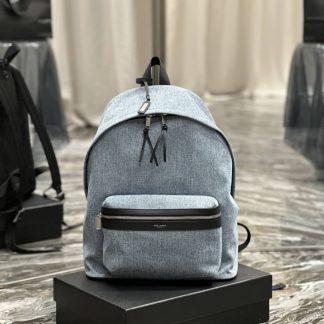 Replica Saint Laurent Blue Denim Mini City Backpack