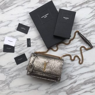 Replica Saint Laurent Monogram Sunset Snake Embossed Crossbody Bag