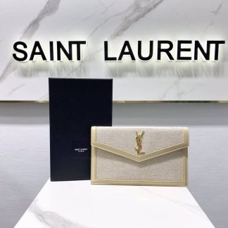 Replica Saint Laurent Uptown Woven Raffia Pouch Clutch