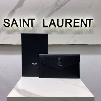 Replica Saint Laurent Grain De Poudre Uptown Pouch Black