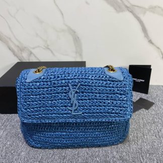 Replica Saint Laurent Niki raffia Medium shoulder bag