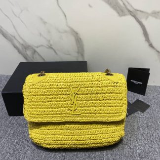 Replica Saint Laurent Niki raffia Medium shoulder bag