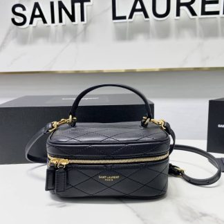 Replica Saint Laurent Vanity Mini Quilted Leather Top Handle Bag